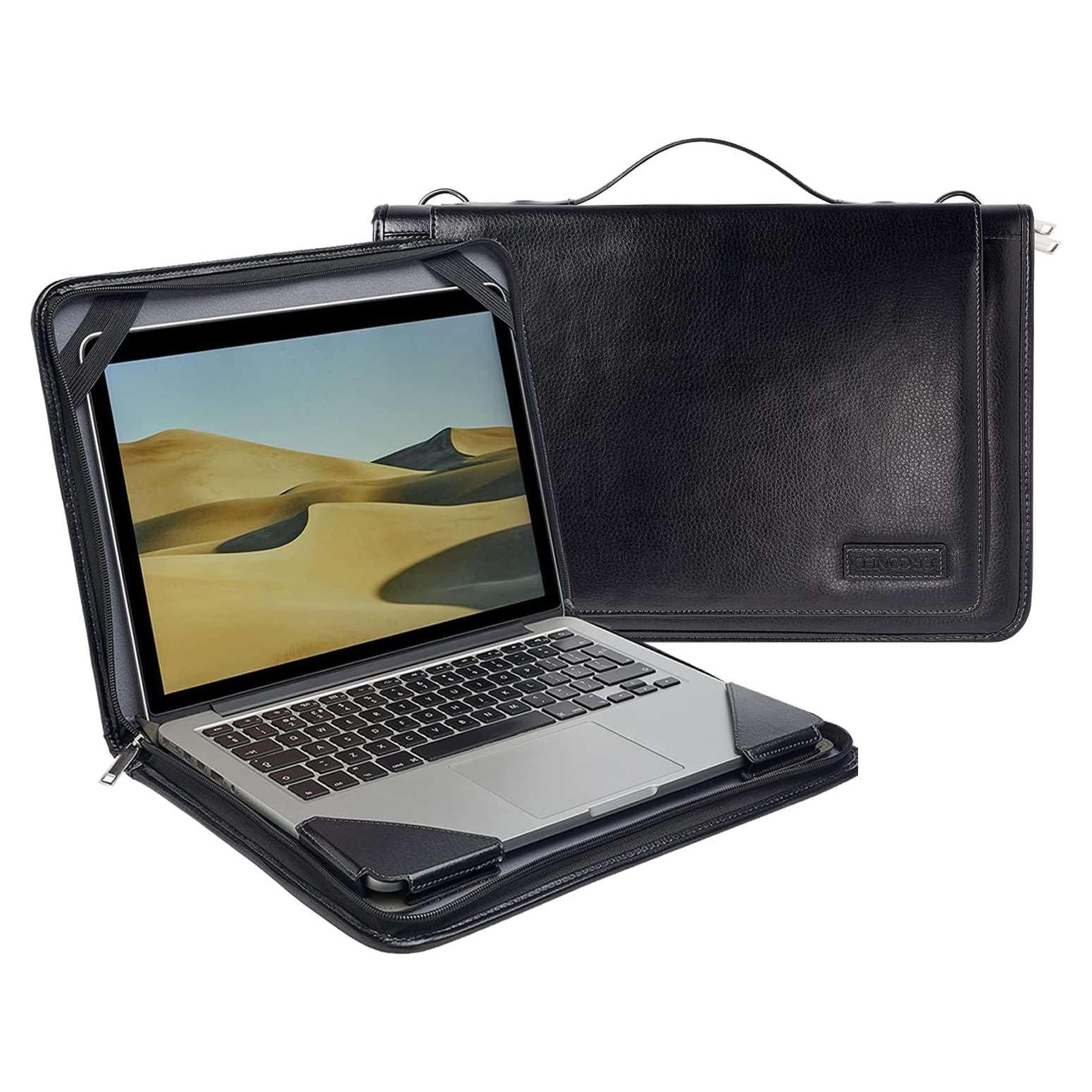 Funda de Mensajero de Cuero Negro Broonel para Laptop 16"
