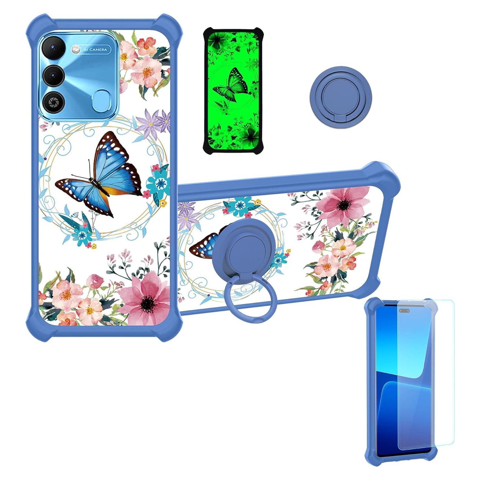 Funda Tecno Spark 9 con Protector de Pantalla y Soporte Anillo