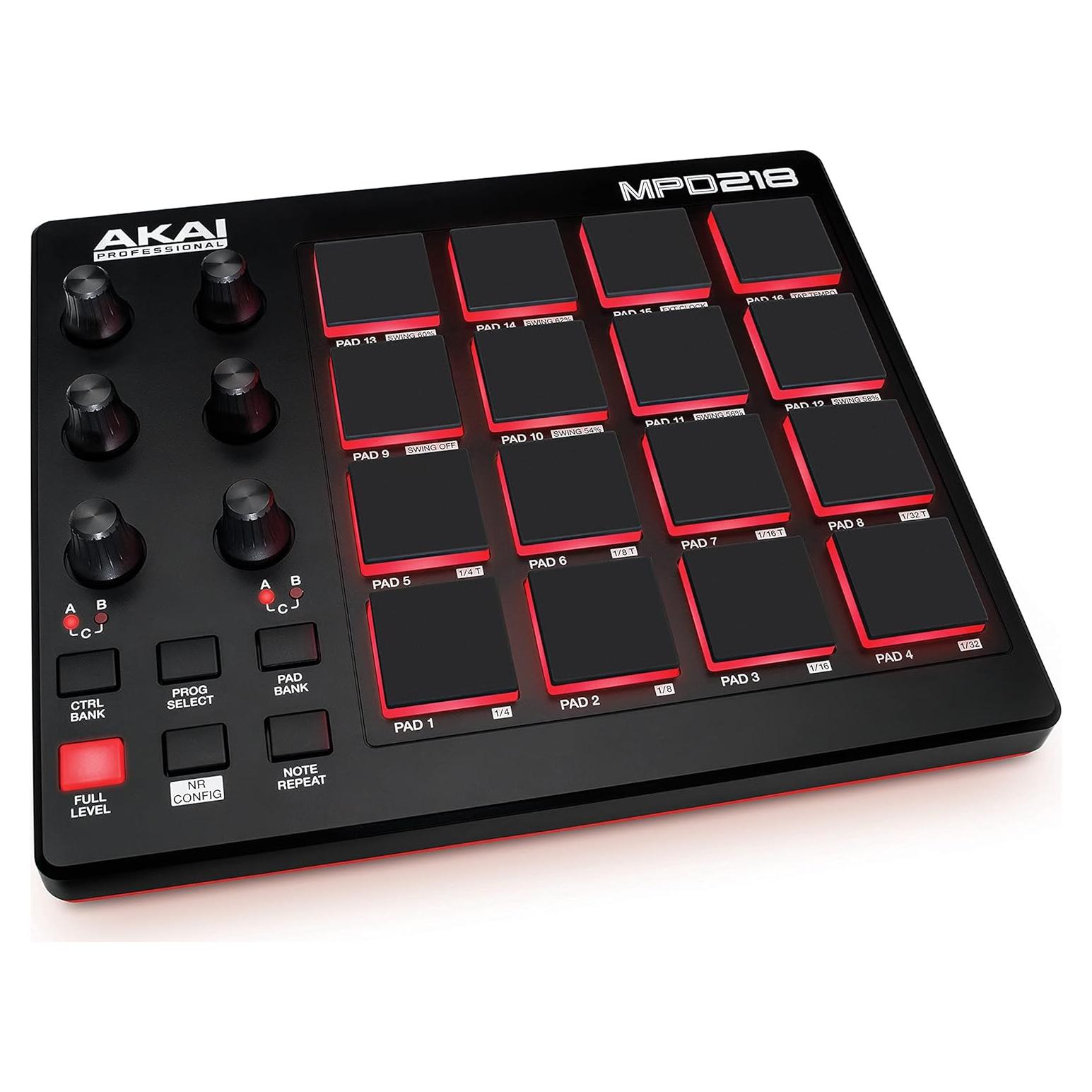 Controlador MIDI AKAI MPD218 con 16 Pads y USB