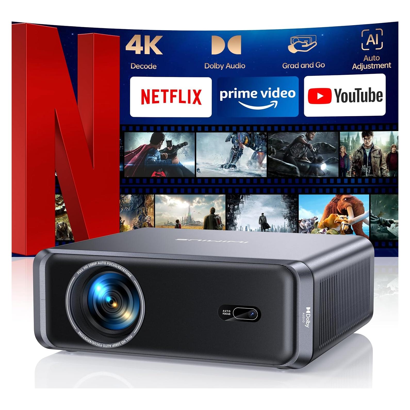 Proyector Inteligente iWIMIUS P65 4K Compacto WiFi6 Bluetooth