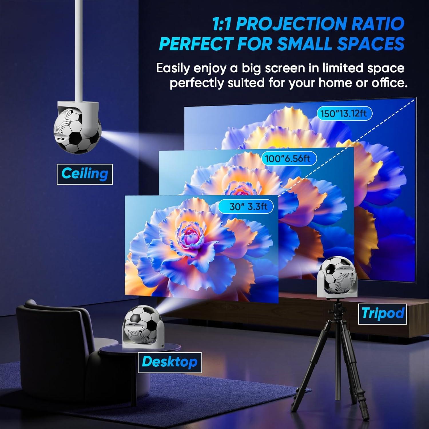 Mini Proyector ZENTALITY JY360 WiFi Bluetooth 1080P 4K Portátil