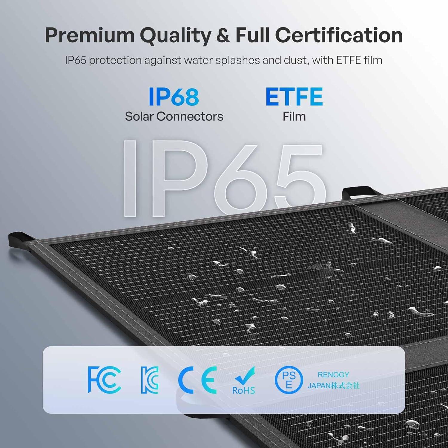 Manta Solar Plegable Renogy 200W, Alta Eficiencia 25%, Ligera