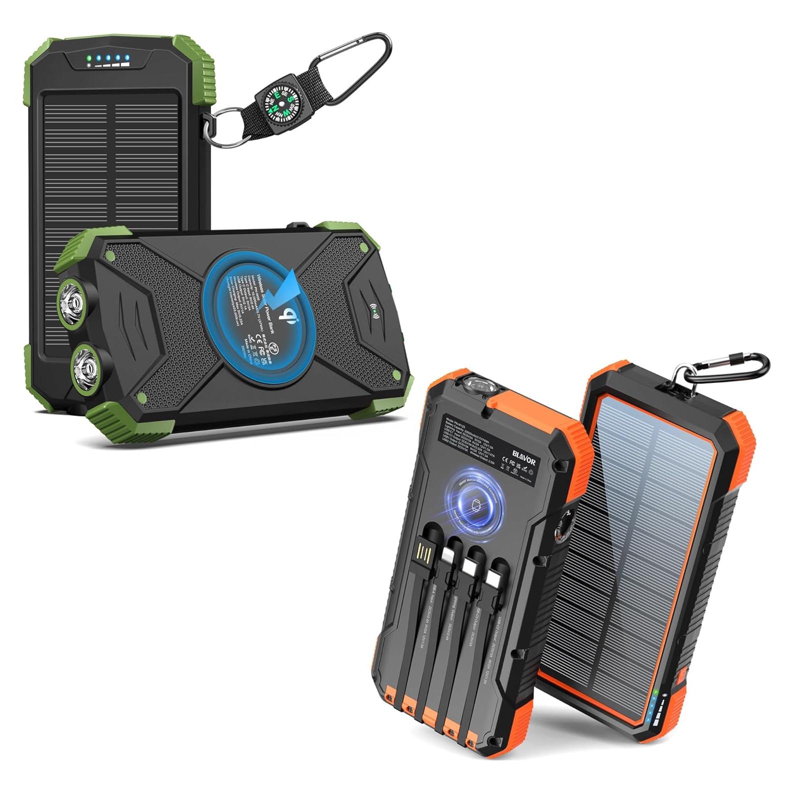 Cargador Solar Power Bank 10,000mAh BLAVOR Carga Rápida 20W