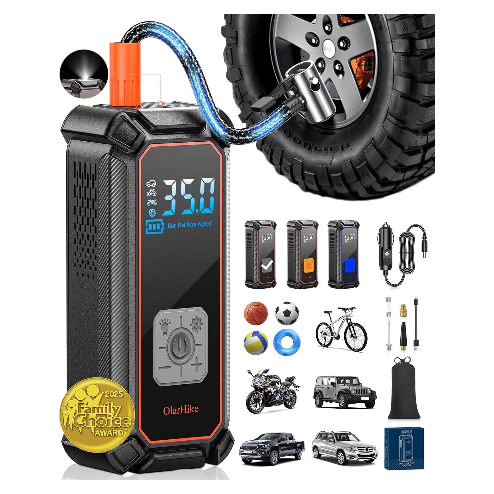 Compresor de Aire Portátil OlarHike 9000mAh 150PSI Automático