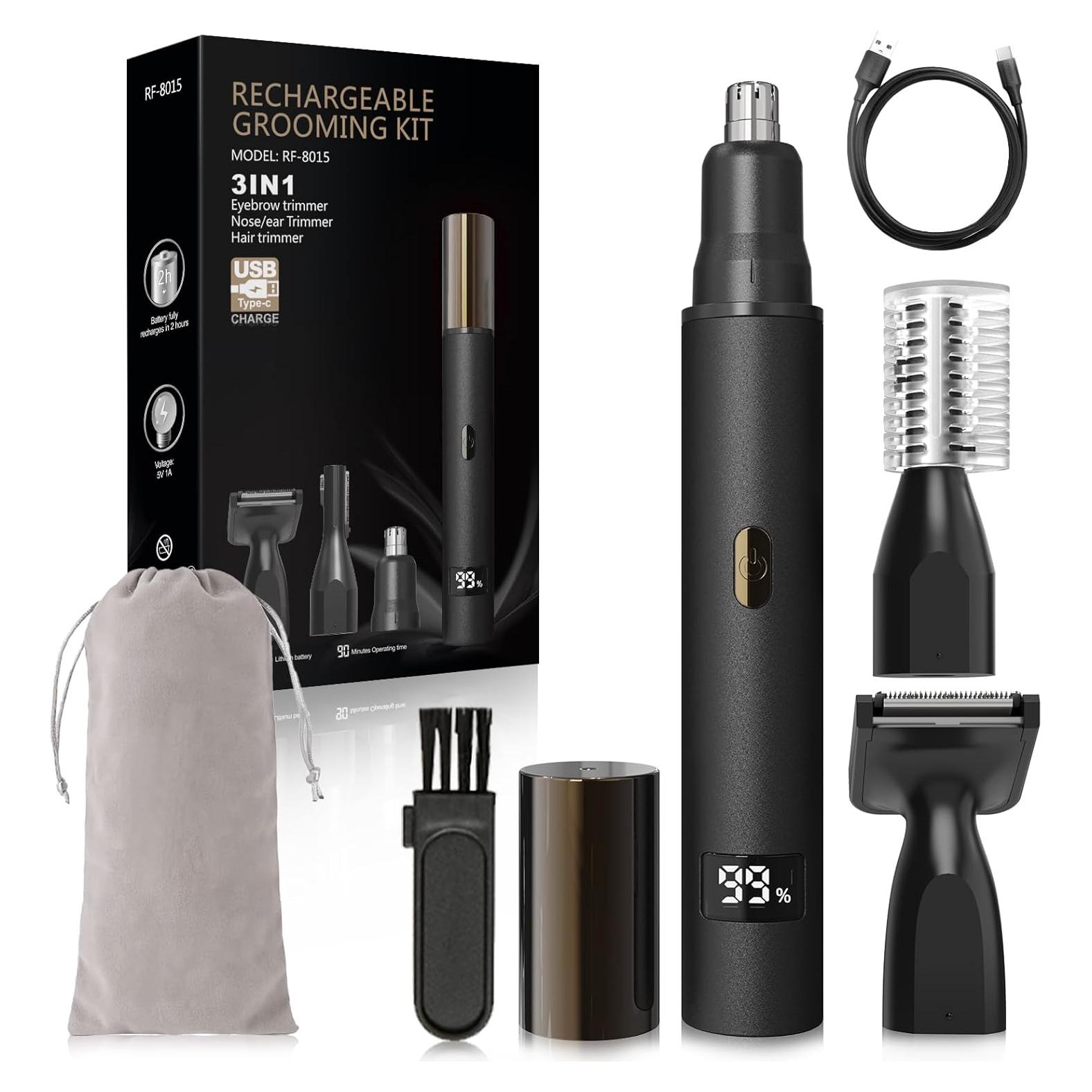 Recortador de Vello Nasal Kynor RF-8015 3-en-1 USB-C