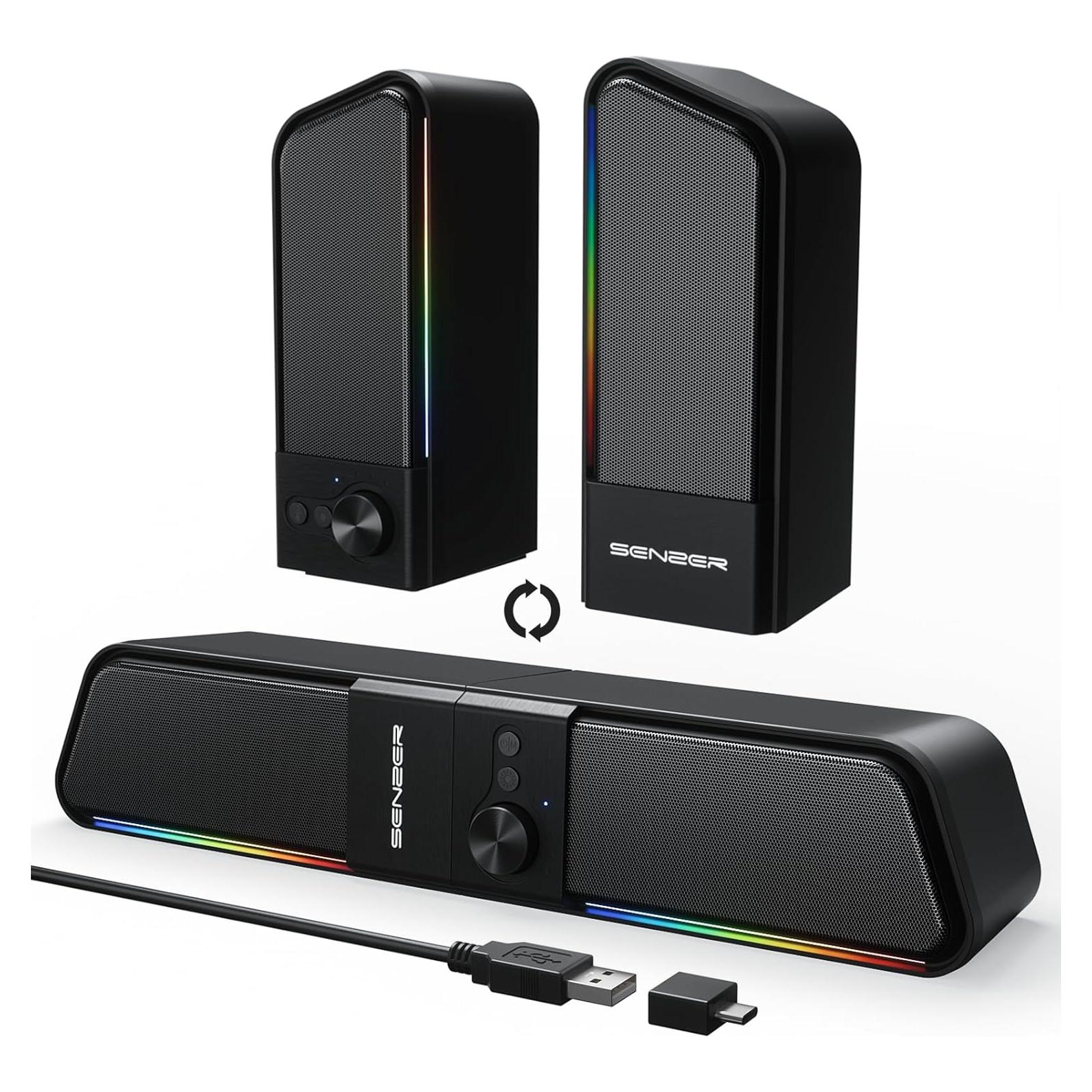 Altavoces Bluetooth SENZER CS20 2 en 1 con Luz RGB