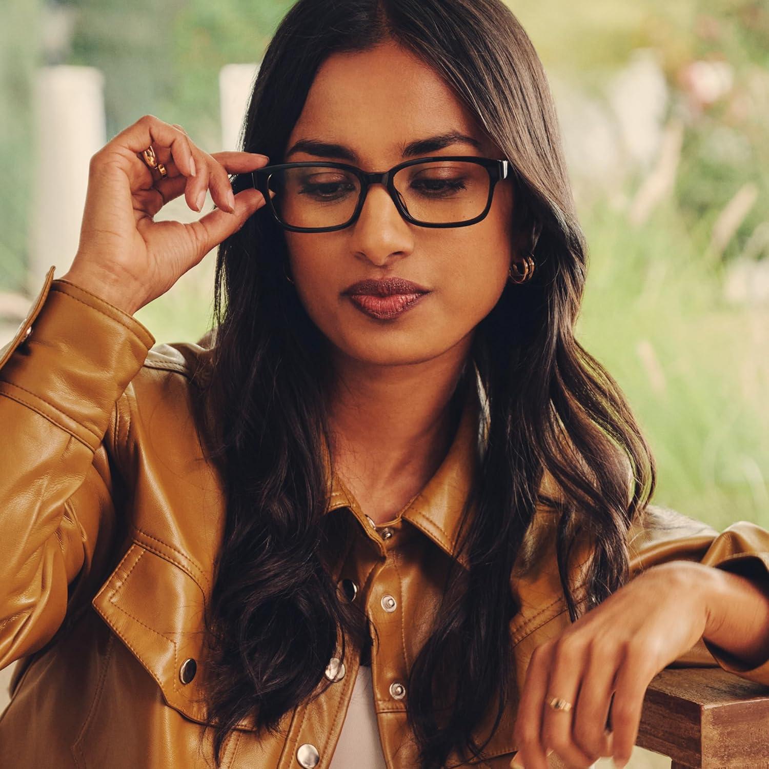 Amazon Echo Frames (newest model) + Echo Spot (newest model), Smart Glasses with Alexa, Rectangle frames in Classic Black with prescription ready lenses