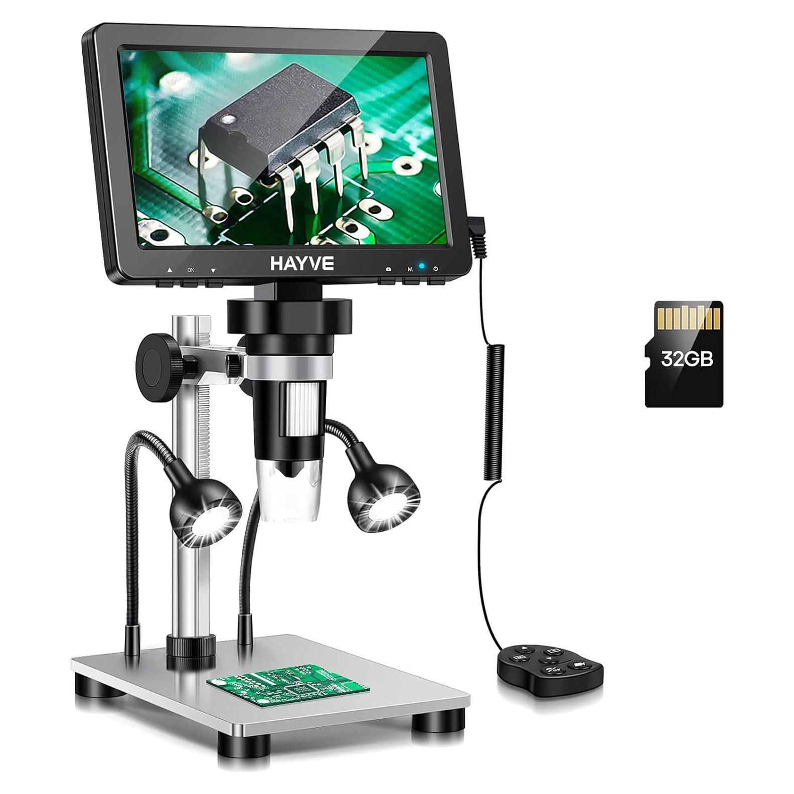 Microscopio Digital Hayve DM9, 1200X, Pantalla LCD 7"