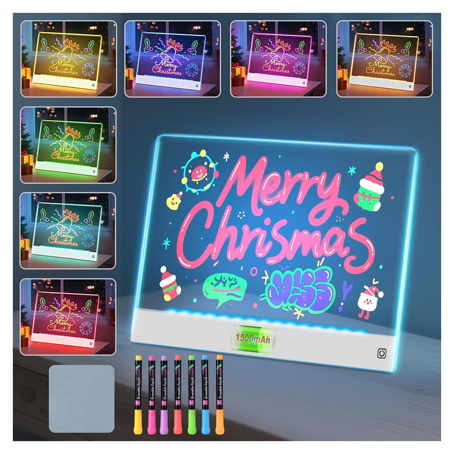 Tablero de Notas LED Yecuip 35x26 cm Recargable 7 Colores