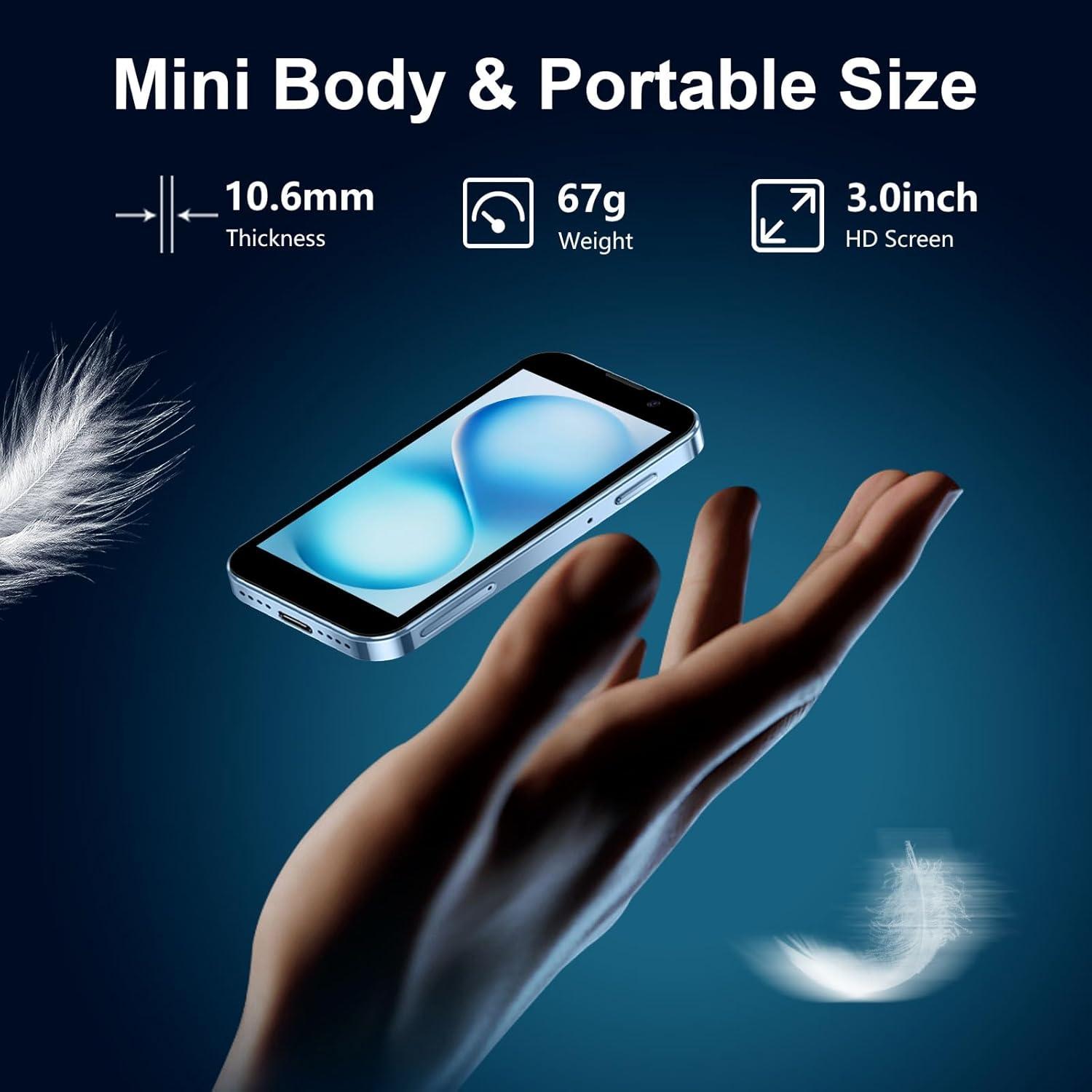 Mini Smartphone Android BLKE Max XS18 Pro 3" 2GB+16GB Azul