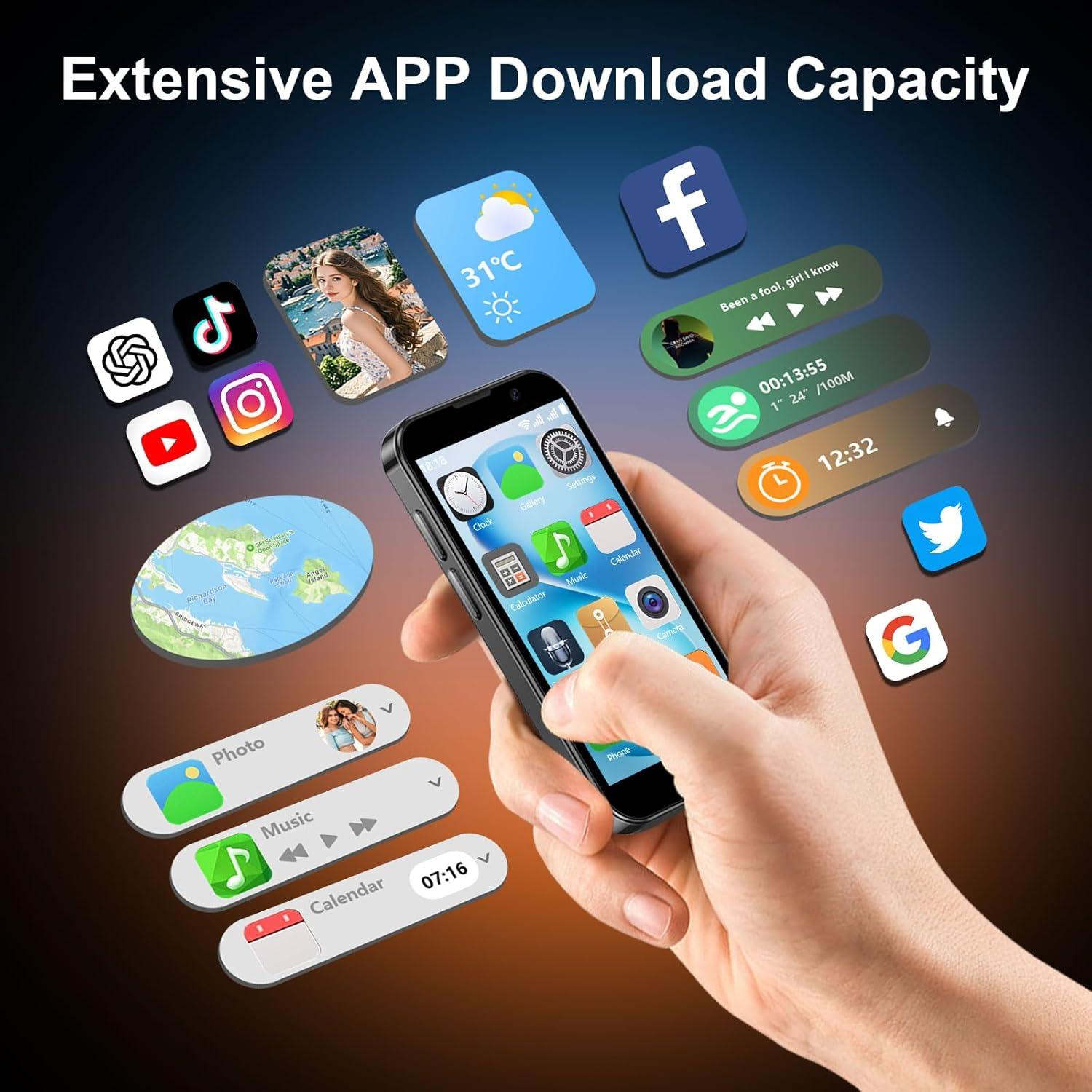 Mini Smartphone Android BLKE Max XS18 Pro 3" 2GB+16GB Azul