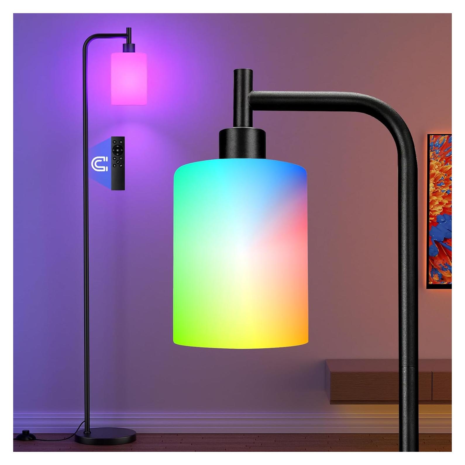 Lámpara de Piso RGB Ziisee Regulable 164 cm Control Remoto