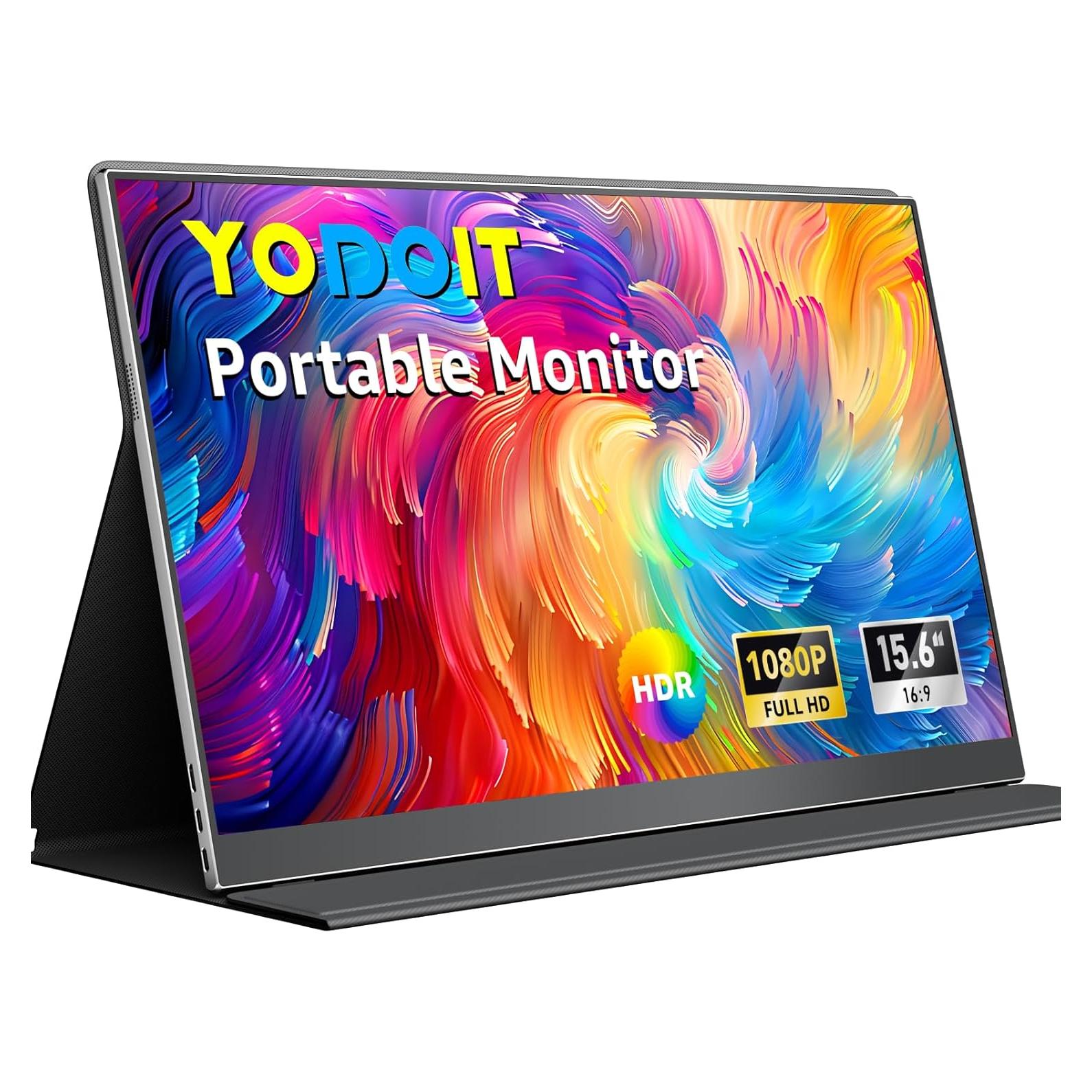 Monitor Portátil Yodoit 15.6" FHD IPS USB-C Altavoces