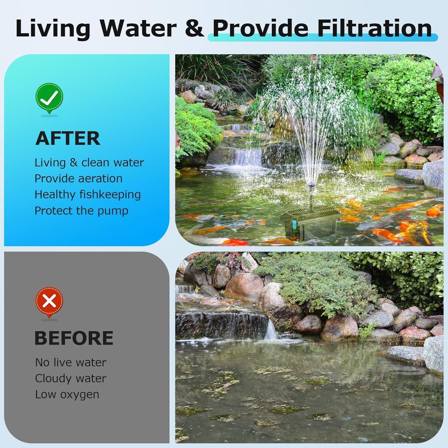 Filtro de Estanque Solar POPOSOAP 12W con Bomba 160GPH