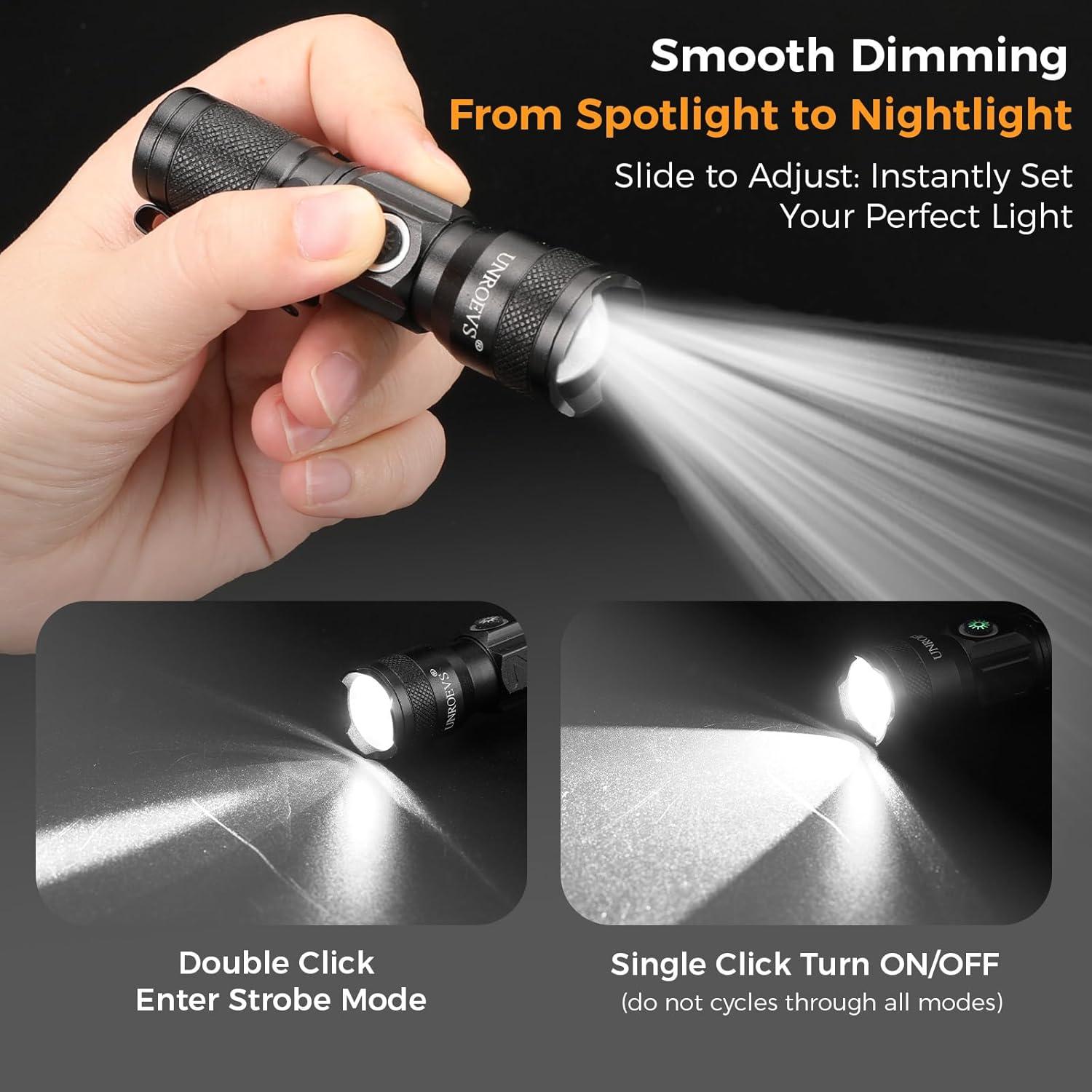 Linterna Mini Recargable UNROEVS XC06 1200 Lúmenes LED Compacta