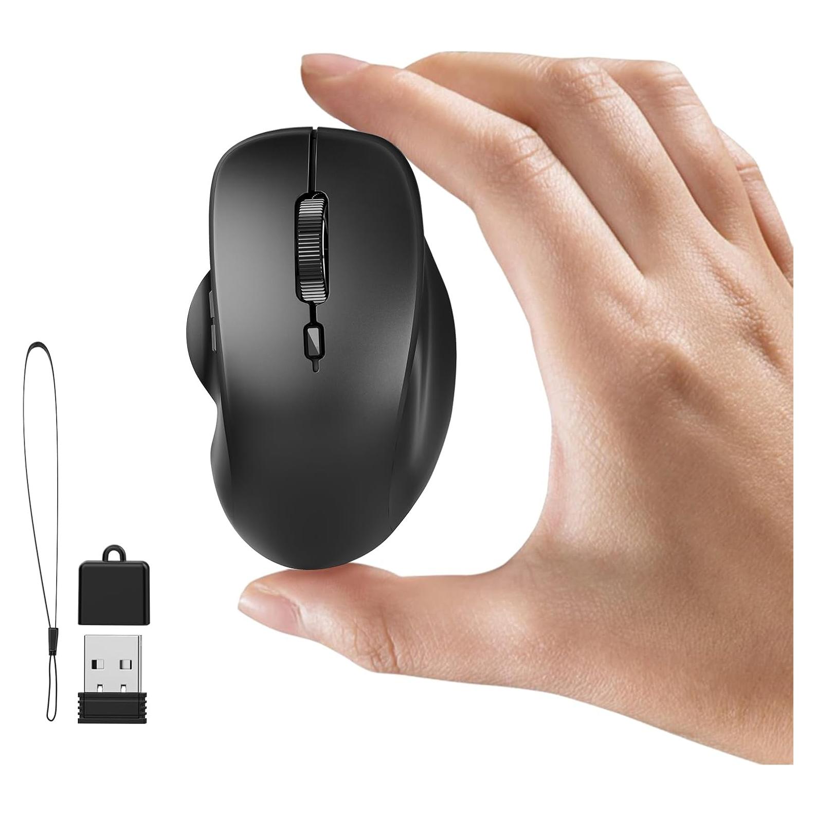 Ratón Inalámbrico Uiosmuph Mini Recargable Bluetooth Negro