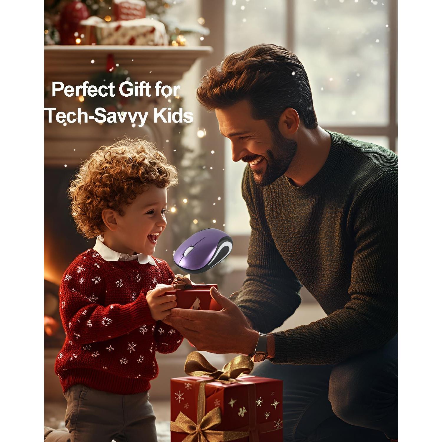 Ratón Inalámbrico Compacto Sxban 1000 DPI para Niños Púrpura