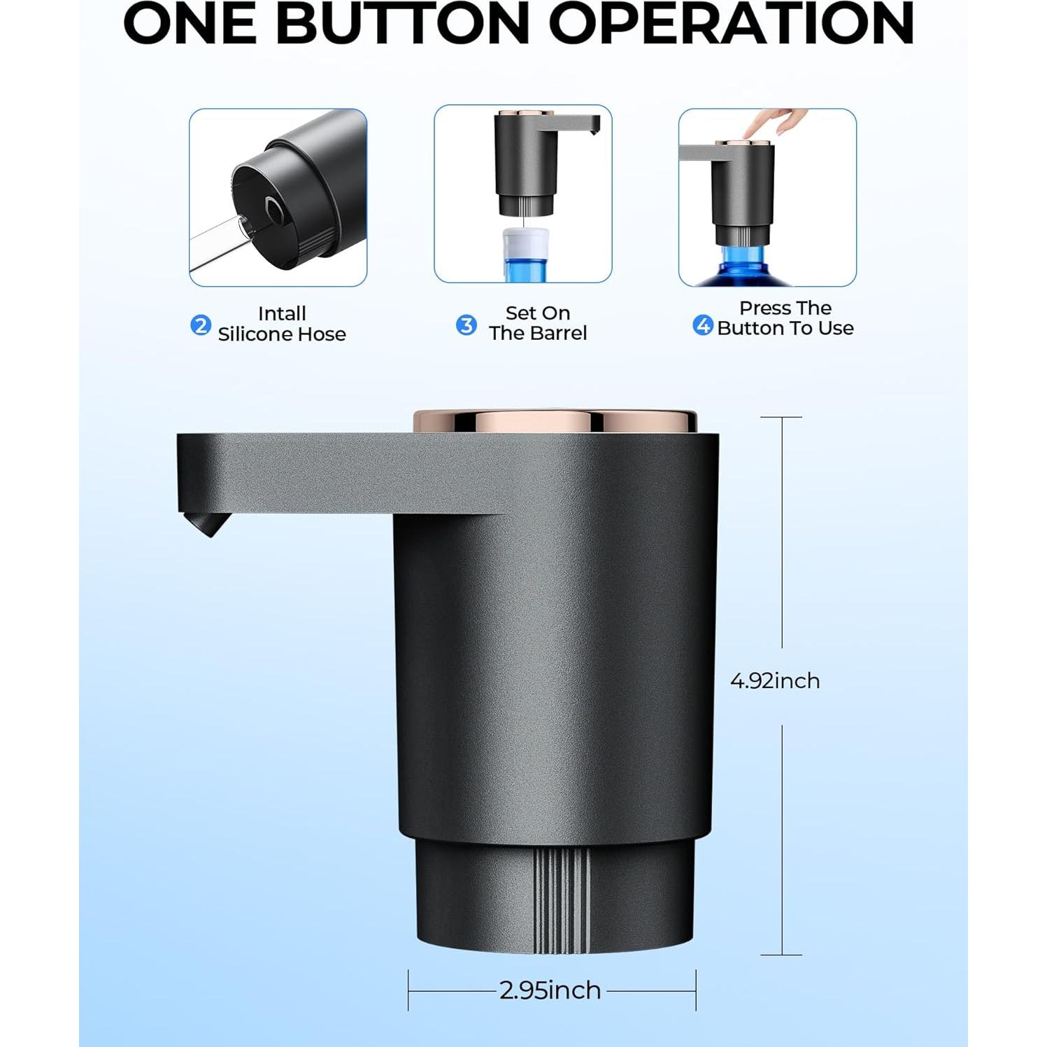 Bomba Dispensadora de Agua Eléctrica Cozycharm 5 Galones USB