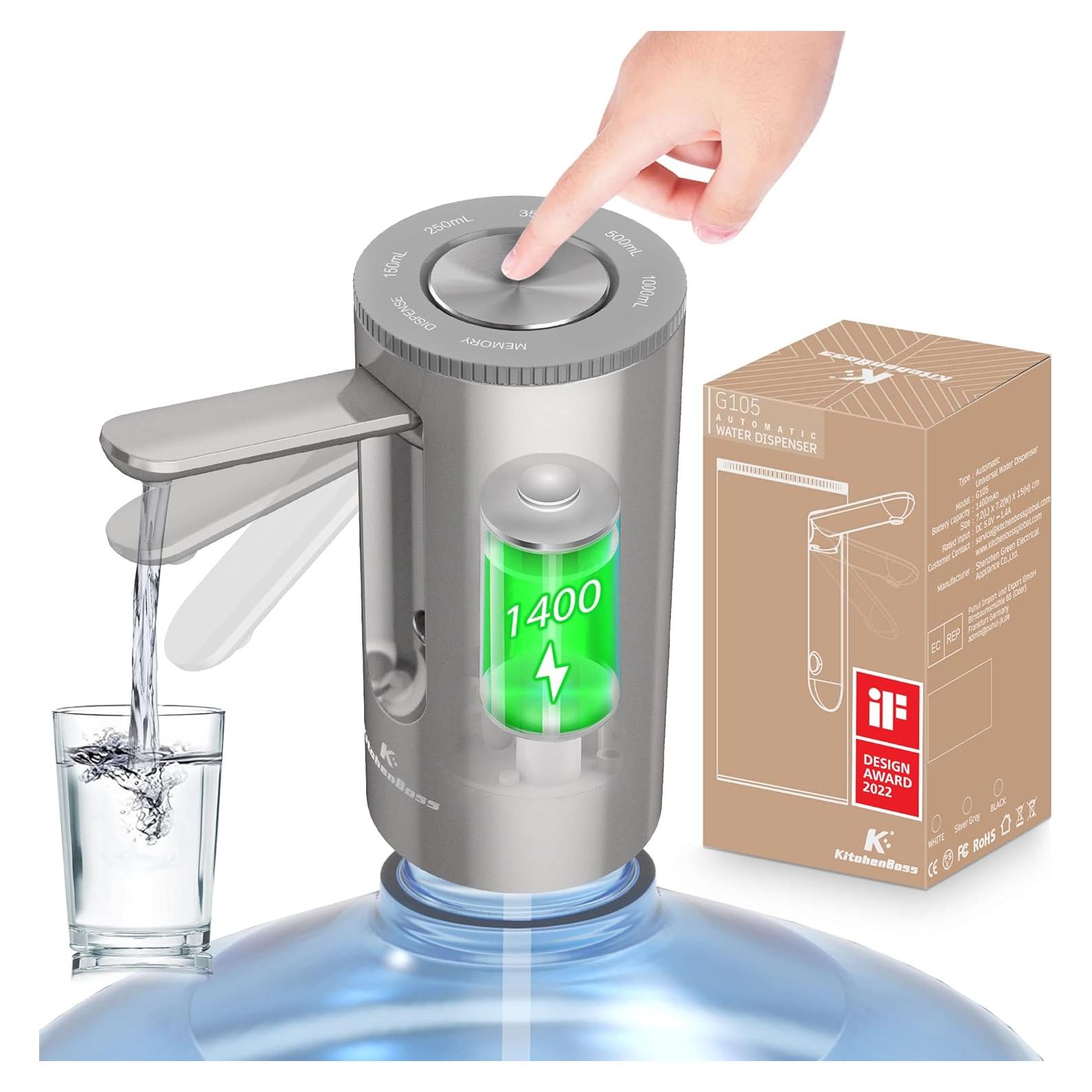 Dispensador de Agua Eléctrico KitchenBoss G105 5 Galones Plata