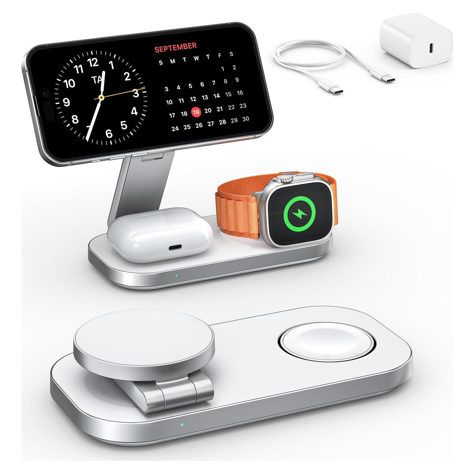 Estación de Carga Inalámbrica 3 en 1 KEEPRO Magnética 15W