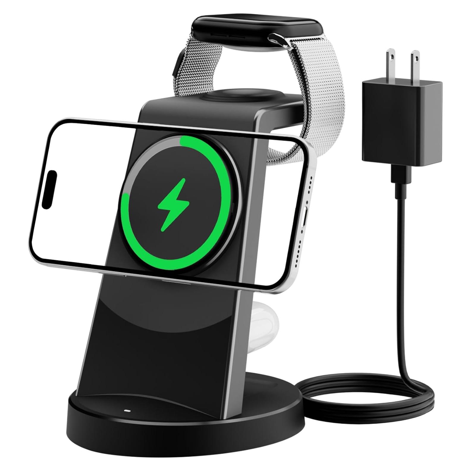 Estación de Carga Inalámbrica 3 en 1 Smile W166 15W para iPhone