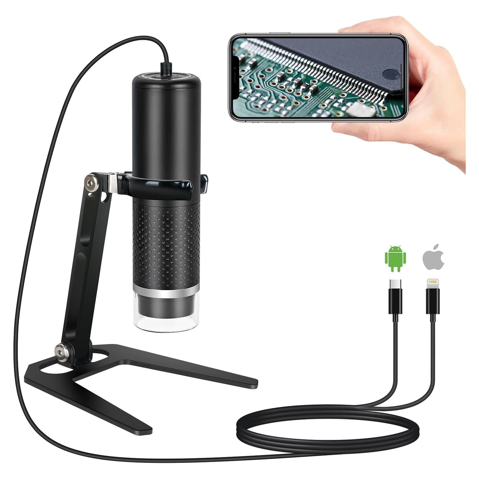 Microscopio Digital USB Cainda 50x-1600x HD para iOS y Android