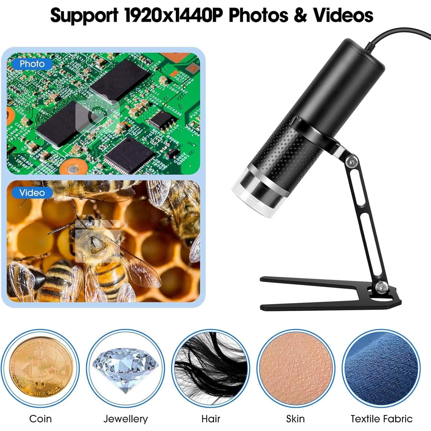 Microscopio Digital USB Cainda 50x-1600x HD para iOS y Android