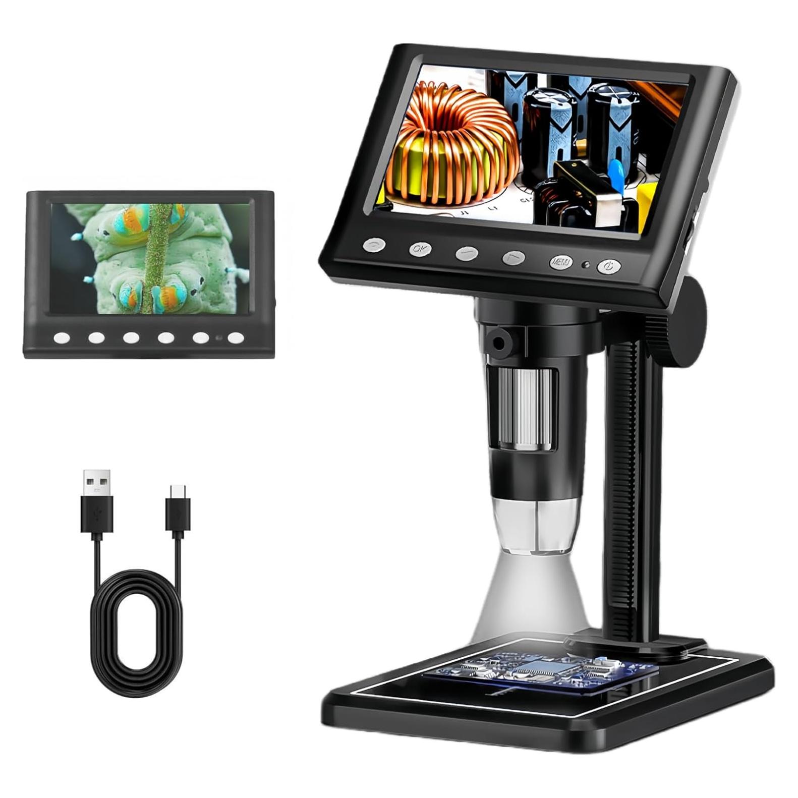 Microscopio Digital HUPECHAM 1000X 1080P LCD 4.3" Recargable