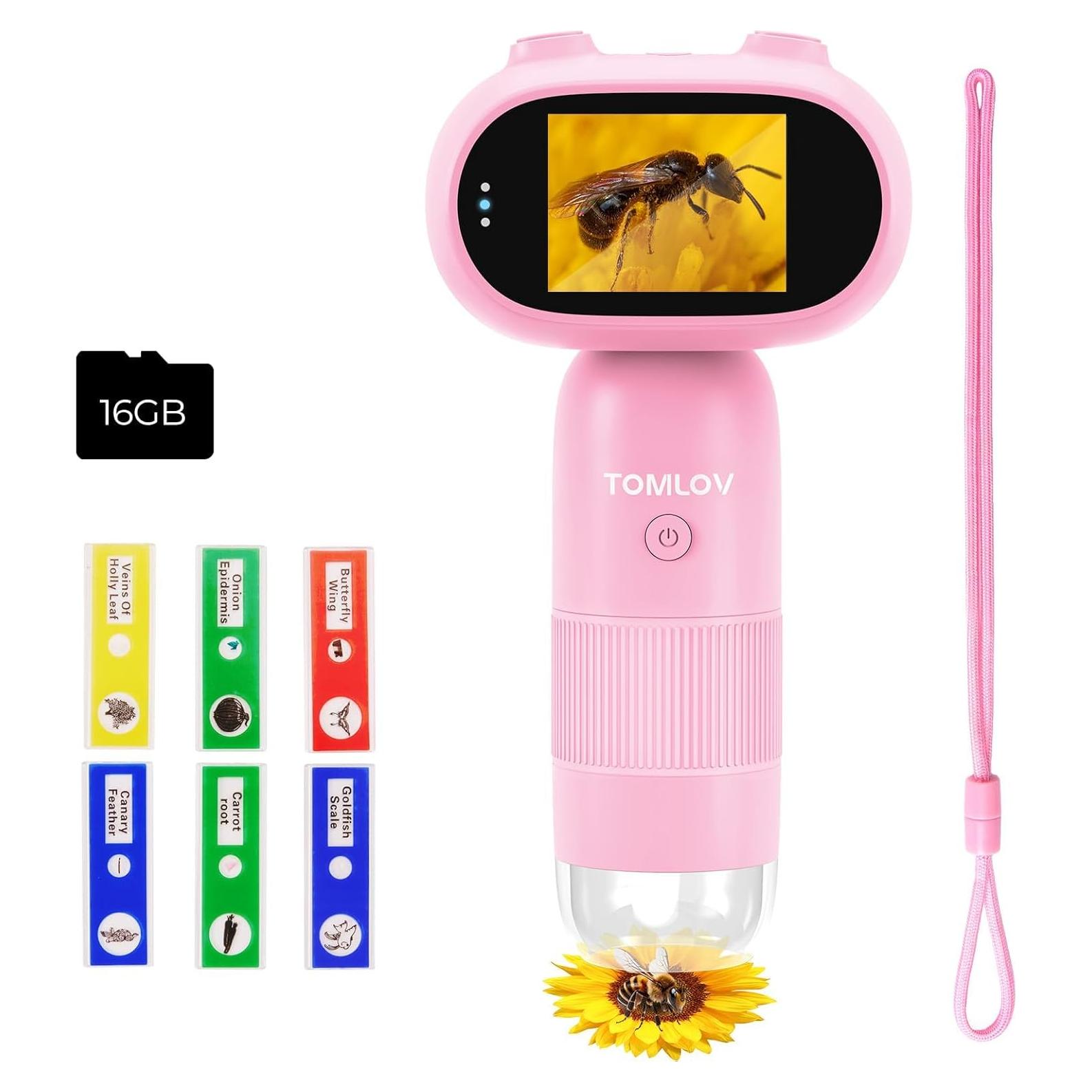 Microscopio Digital Portátil TOMLOV P30 para Niños 1000X