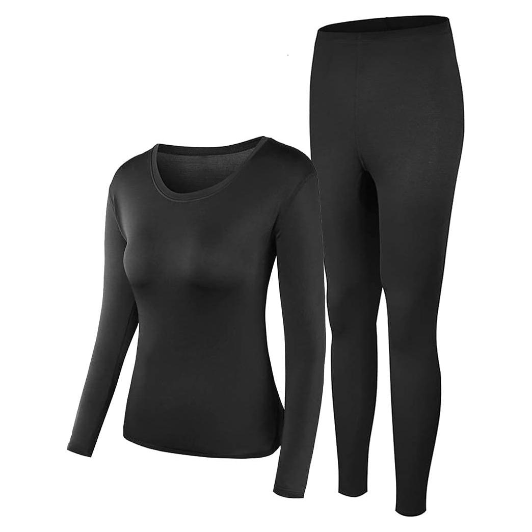 Conjunto Ropa Interior Térmica PISIQI Mujeres Talla Grande Negro