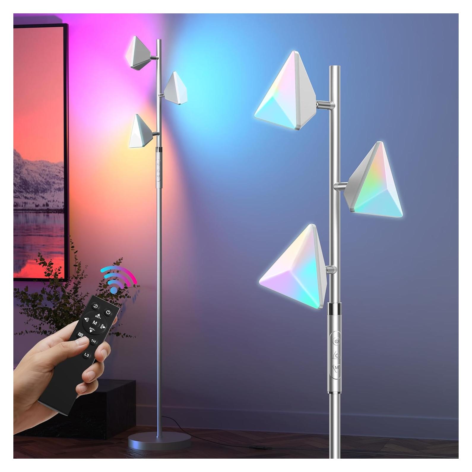 Lámpara de Pie RGB PARTPHONER FLA-036-A2 Plata 175cm