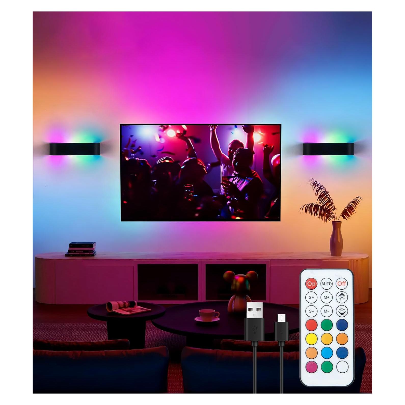 Luz de Pared LED Inalámbrica KwatTsz RGB 12 Colores 6000mAh