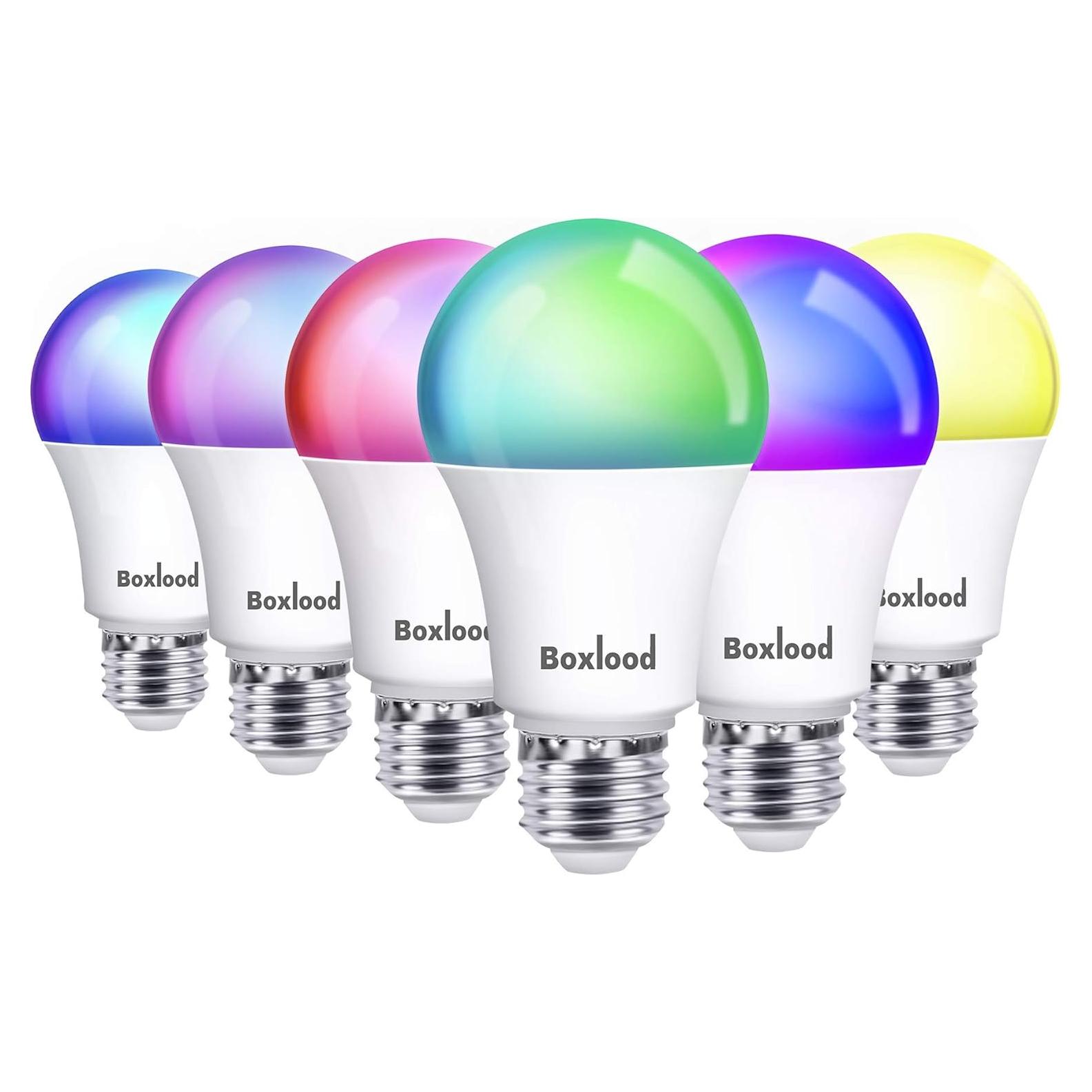 Bombilla Inteligente Boxlood RGB 7W E26 Paquete de 6