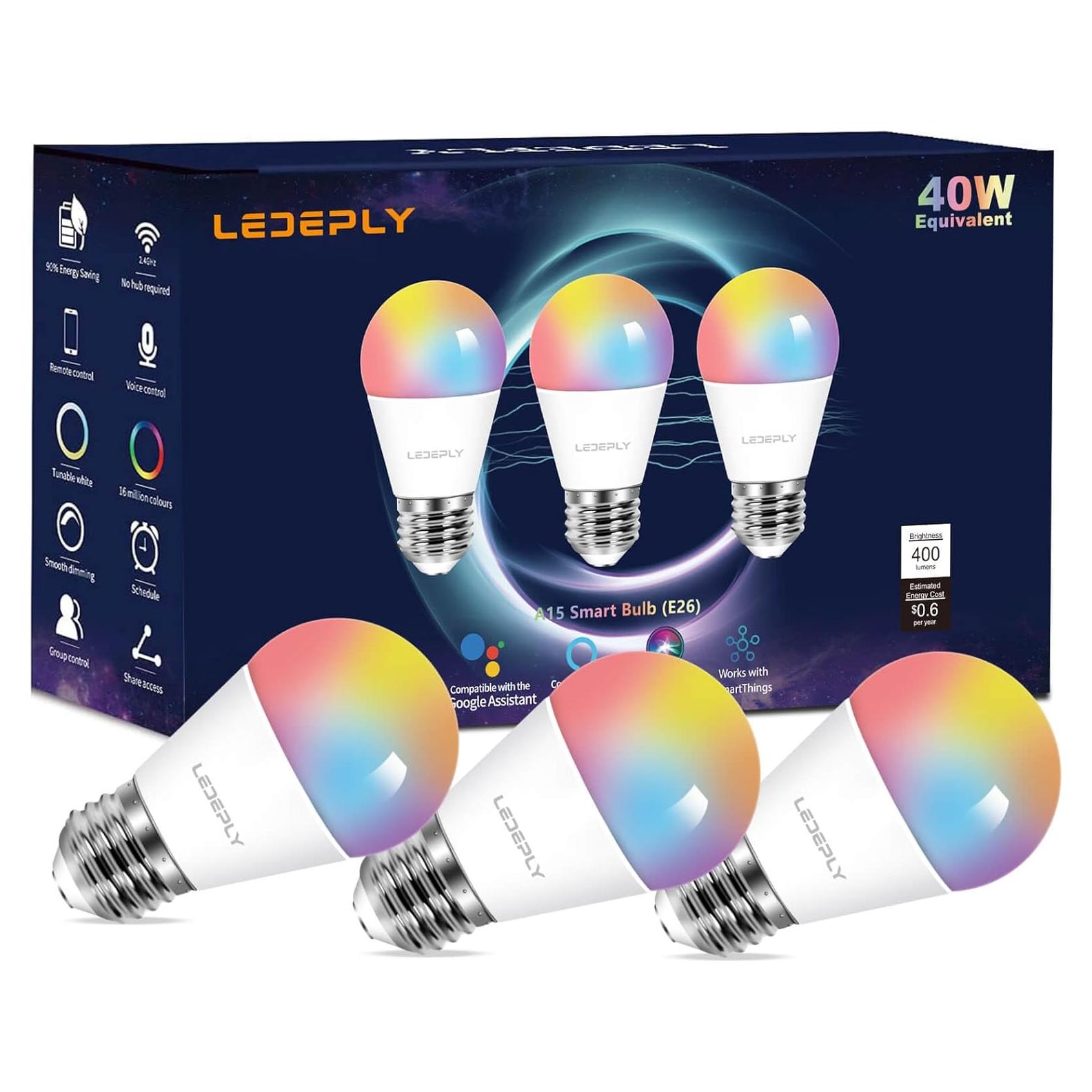 Bombilla LED Inteligente A15 Enshine E26 5W Regulable 3 Unidades