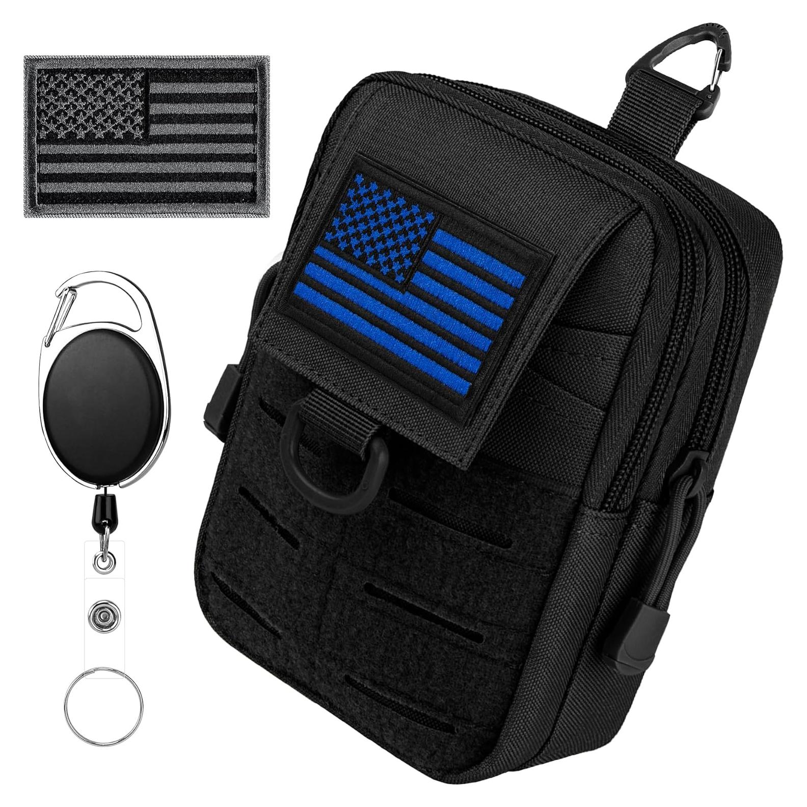 Bolsa Táctica Molle Utilitaria bvya para Cintura - Nylon Negro