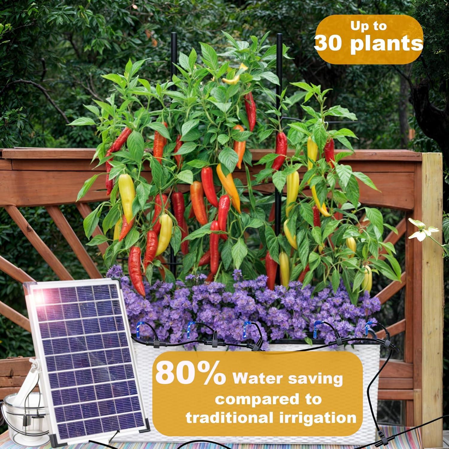 Sistema de Riego Solar RISINGUP para 30 Plantas en Macetas