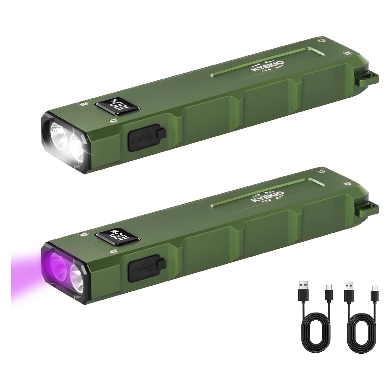 Linterna EDC Recargable 2Pack Yuyao KeRun 9 Modos LED UV