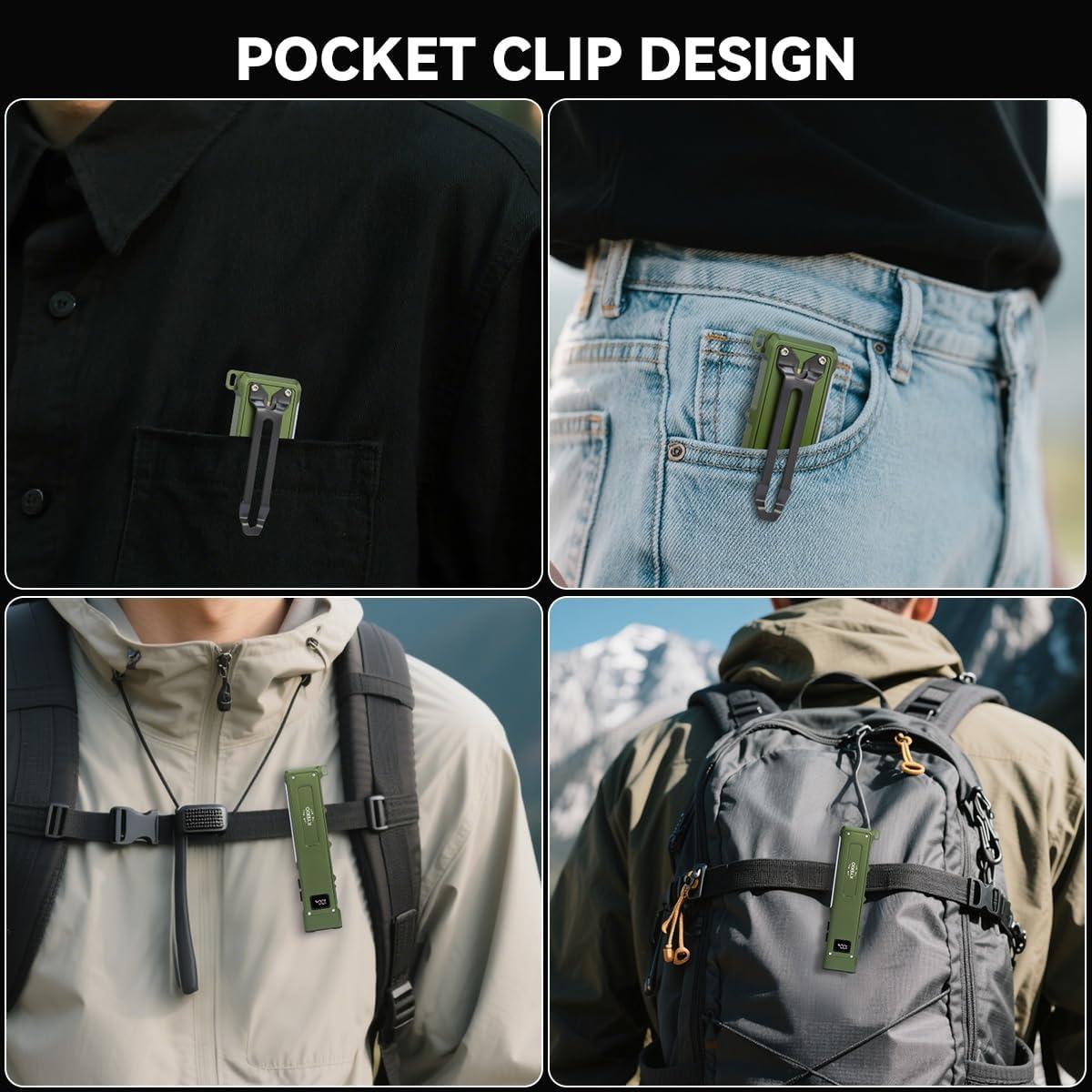 Linterna EDC Recargable 2Pack Yuyao KeRun 9 Modos LED UV