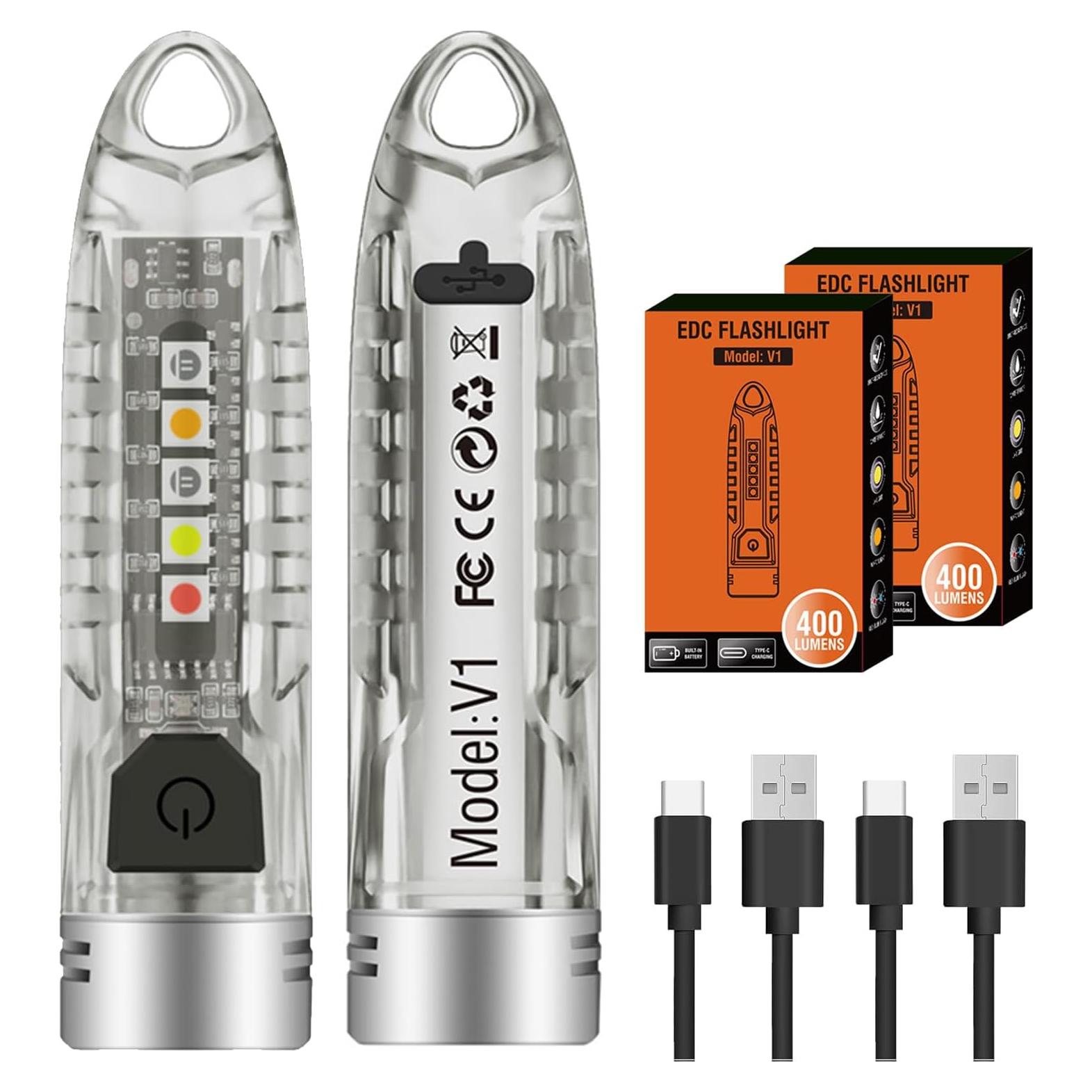 Linterna EDC Mini V1 HYVCZP 400LM Recargable IPX6 2 Pack