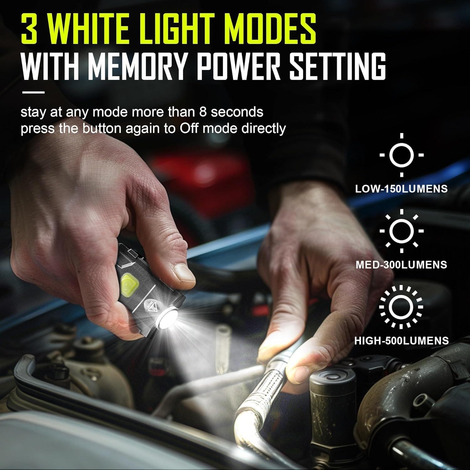 Linterna LED Recargable Lexall Mini 500 Lúmenes 2 Paquetes