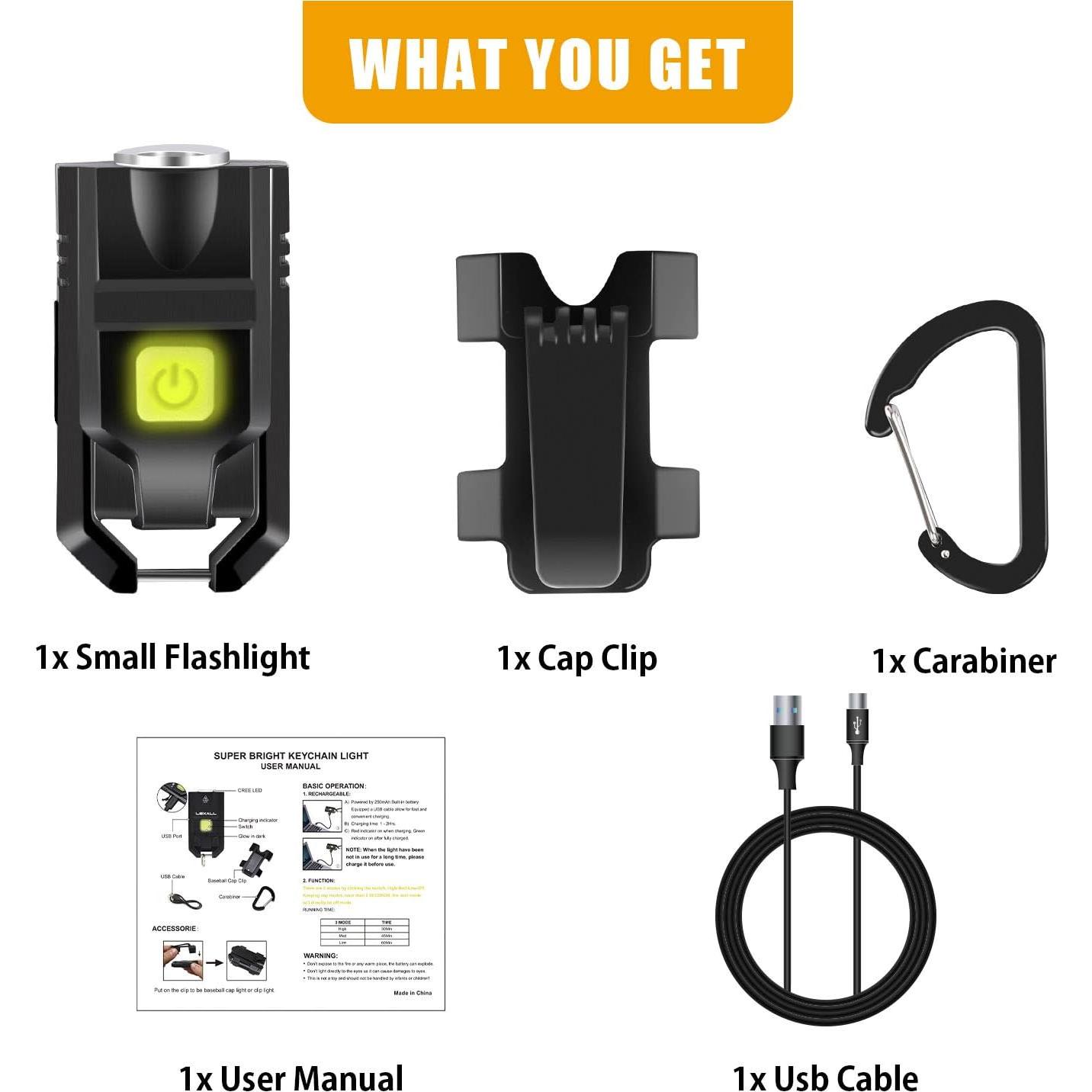 Linterna LED Recargable Lexall Mini 500 Lúmenes 2 Paquetes