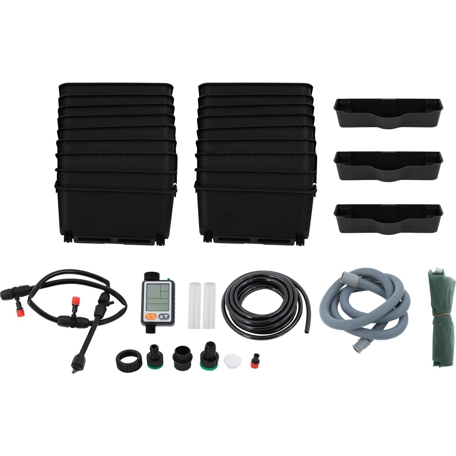 Macetas Verticales Autorriego CCXYYFDJ - 18 Unidades Negro