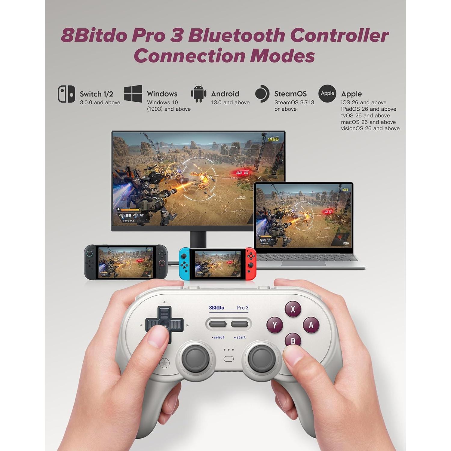 Controlador Bluetooth 8Bitdo Pro 3 G Classic - Multiplataforma