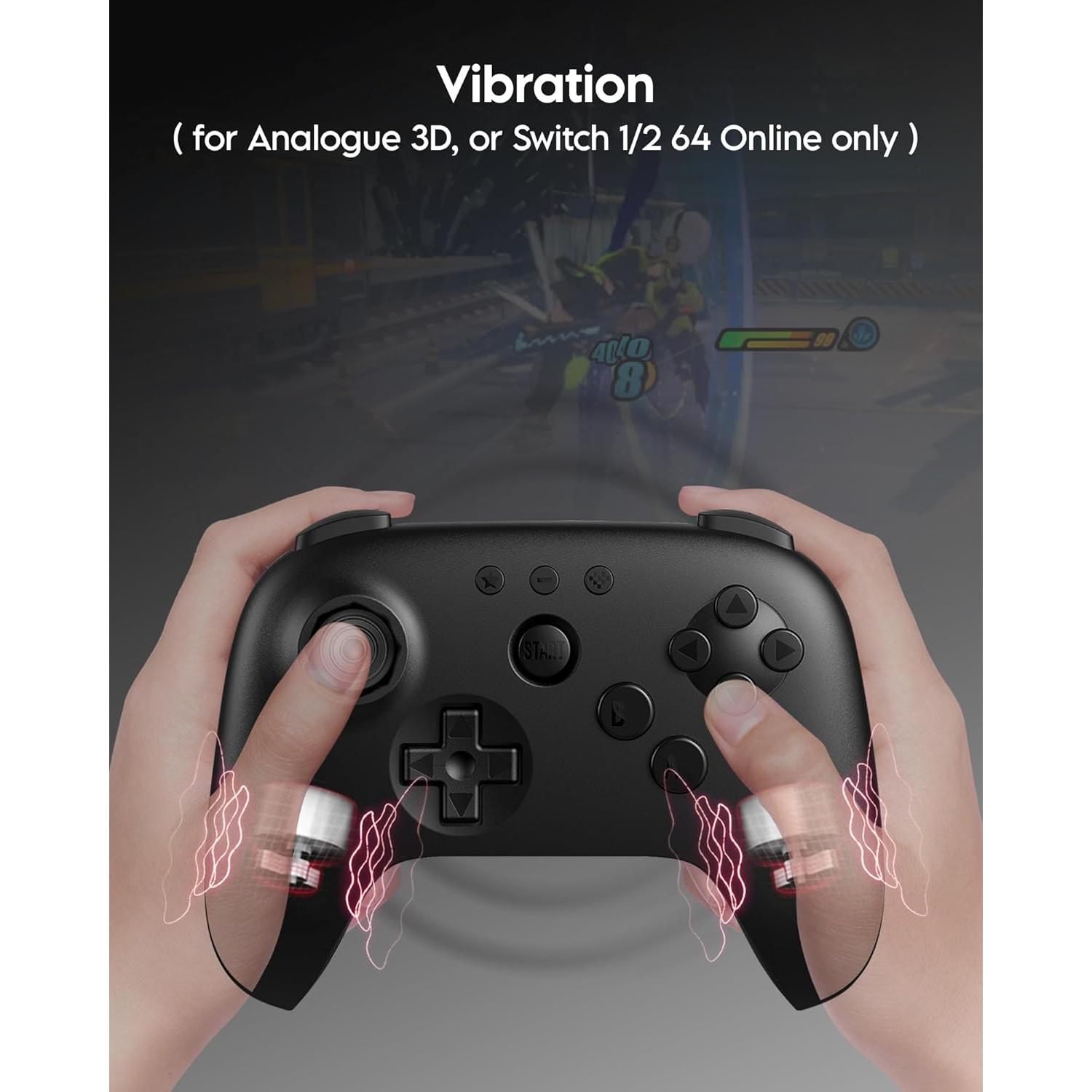 Controlador Bluetooth 8Bitdo 64 para Switch y Windows - Negro