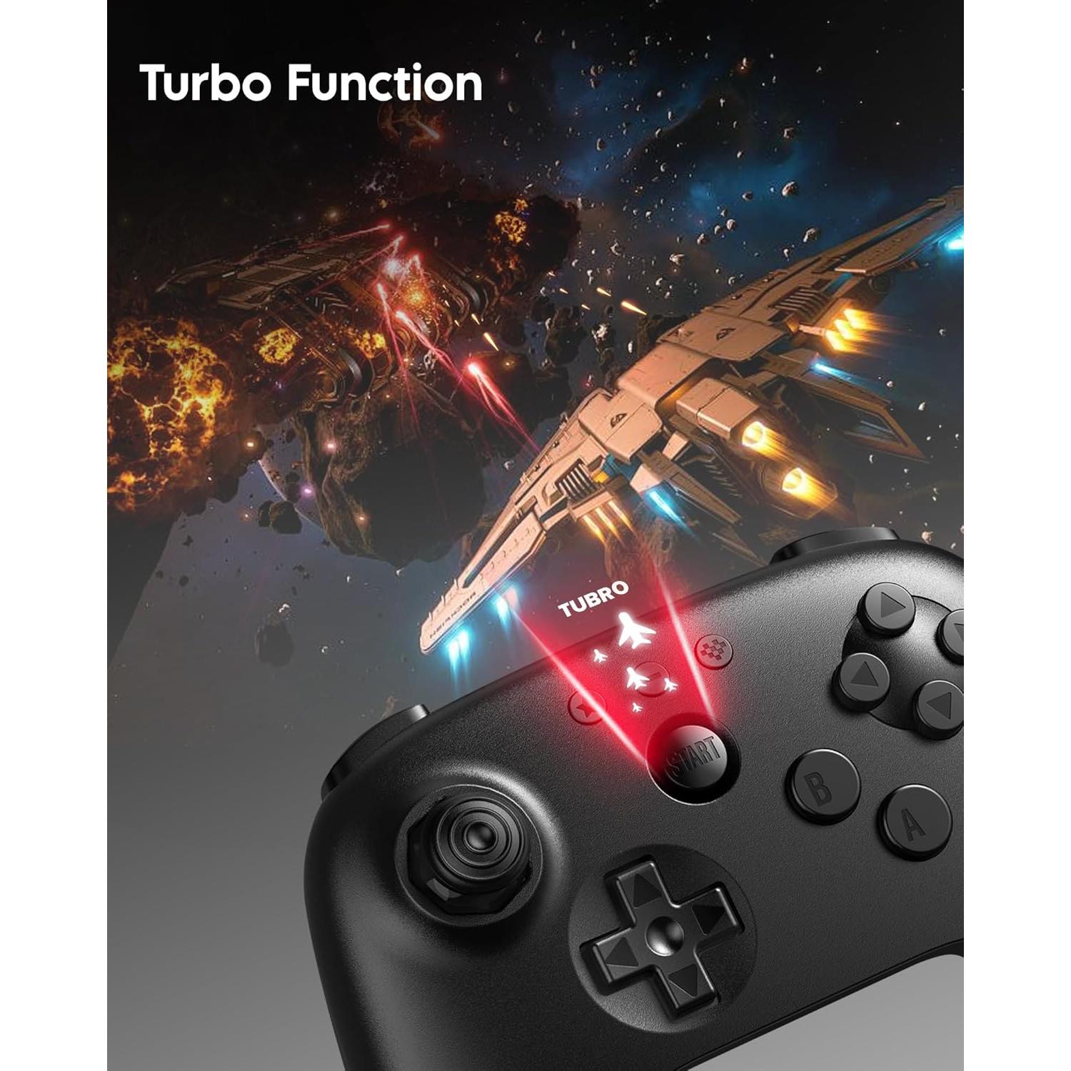 Controlador Bluetooth 8Bitdo 64 para Switch y Windows - Negro
