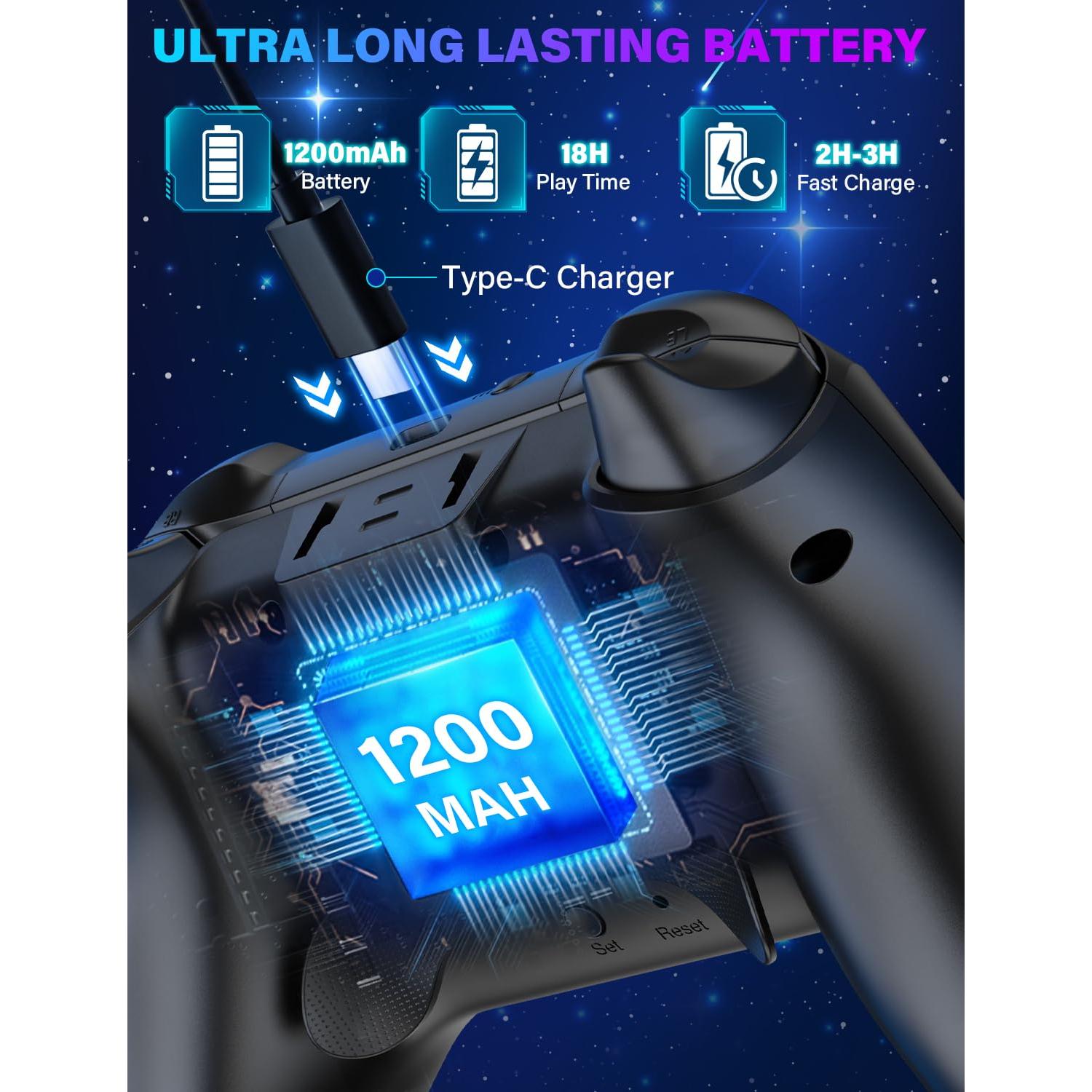 Controlador Pro Inalámbrico ZRZLMVP para Nintendo Switch - 1200mAh