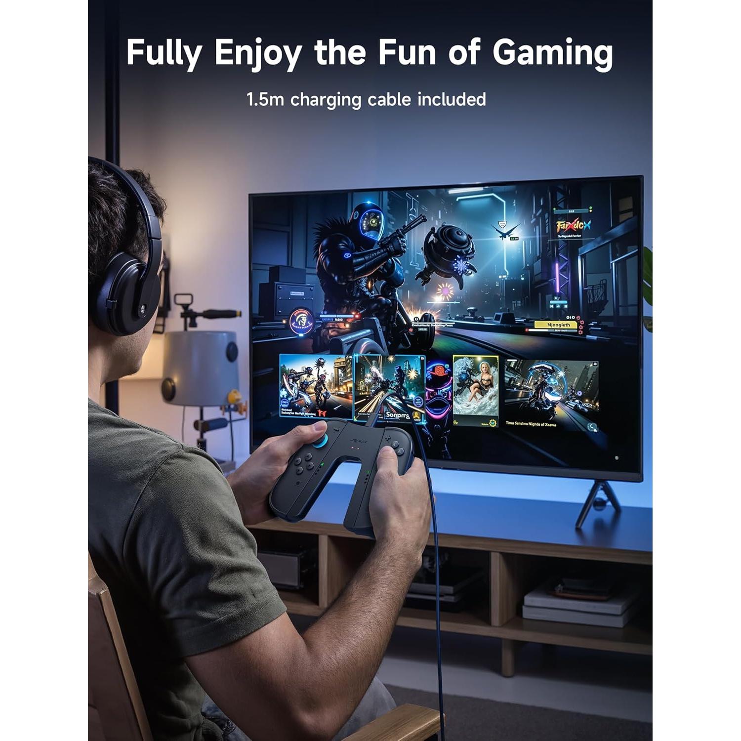 Agarre Ergonómico JSAUX para Nintendo Switch 2 - Carga y Juega