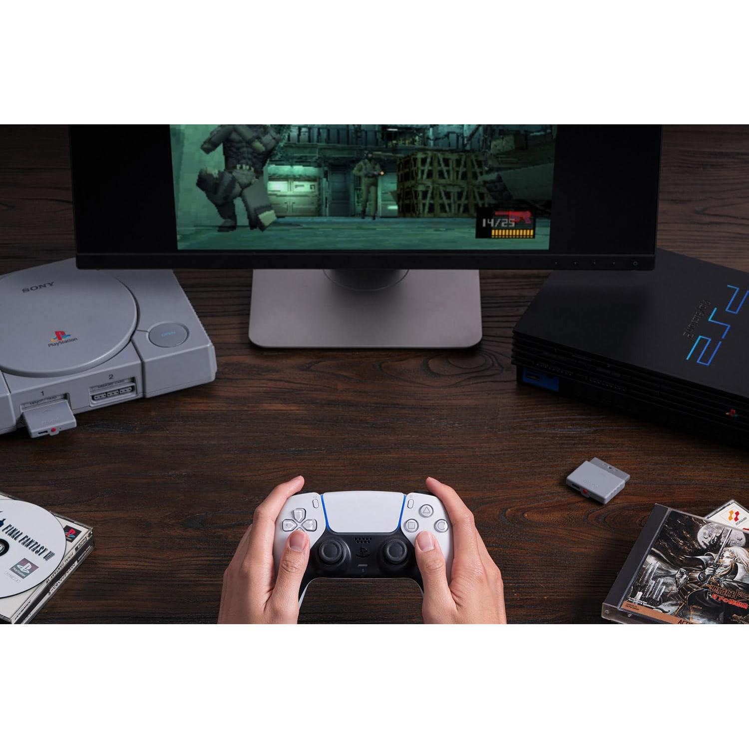 Adaptador Retro Bluetooth 8Bitdo para PS1/PS2/Windows - Compatible PS4/PS5/Xbox