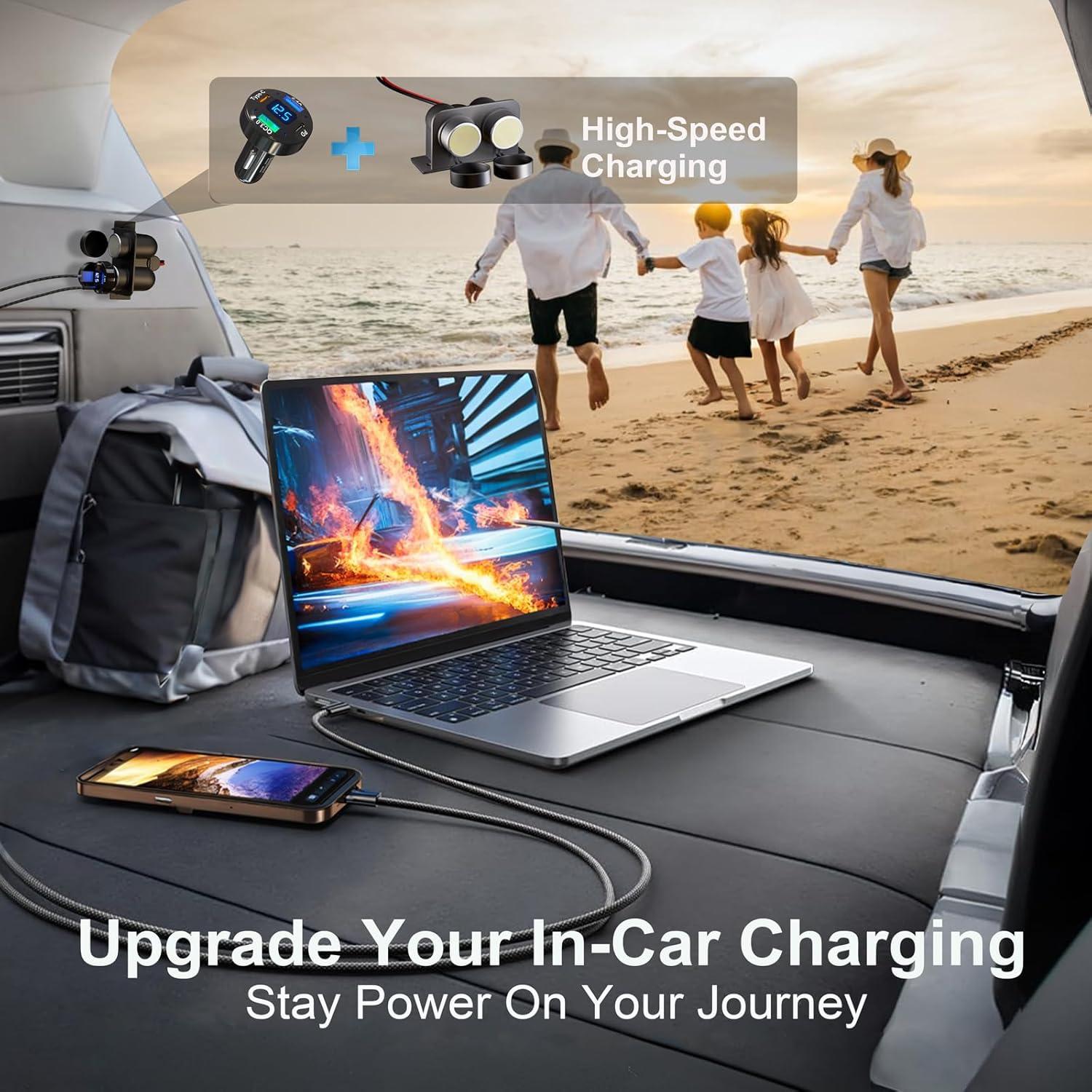 Toma de Mechero 12V Doble Salida con Cargador USB QC3.0