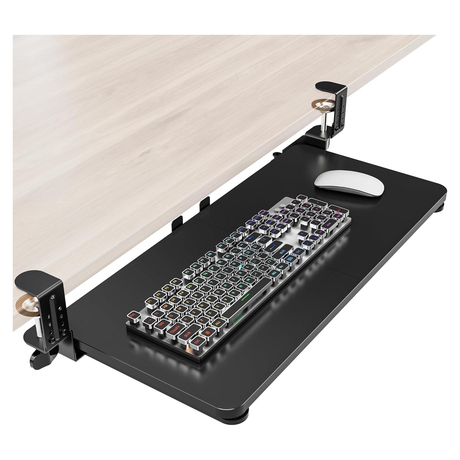 Bandeja de Teclado Ergonómica Zontera Grande Negra 65x30 cm